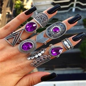 Vintage Bohemian Style Knuckle Rings Set